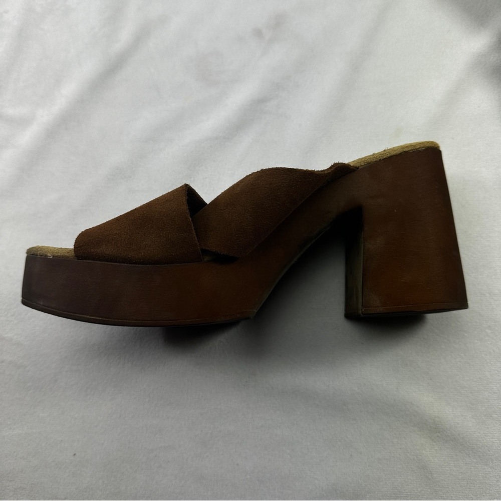 Bionatura Platform Sandals Brown Suede Leather Womens 9.5 Brown Chunky Summer - Picture 6 of 8